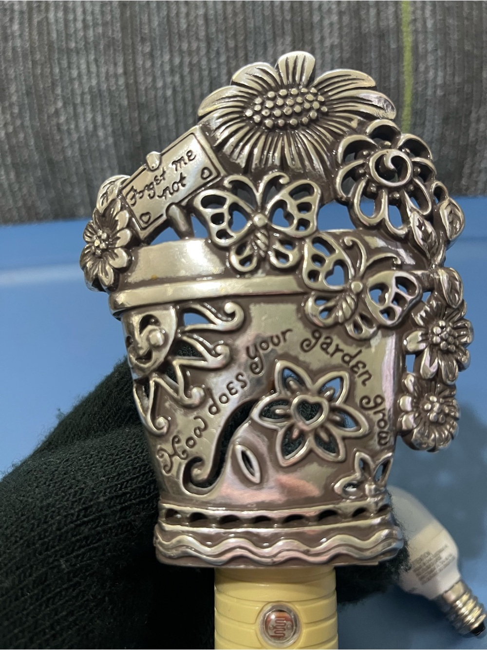 Brighton Silver Floral & Butterfly Night Light